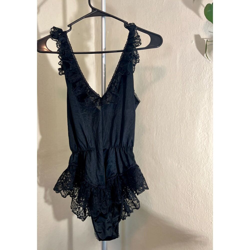 Vintage 1980's Alana Gale Black Teddy Size S